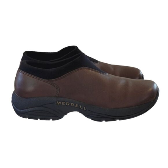 Merrell Primo Moc Dark Coffee Leather Air Cushioned Slip-on Shoe 8 - Picture 4 of 9